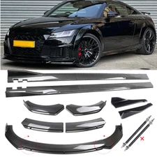 Carbon Fiber Front Bumper Lip Chin Spoiler Splitter For Audi TTS Quattro Coupe
