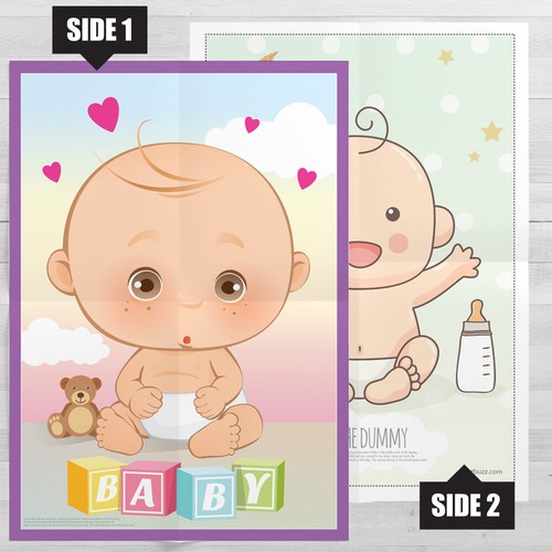 Pin The Dummy On The Baby Game Baby Shower Party Games Boy Girl