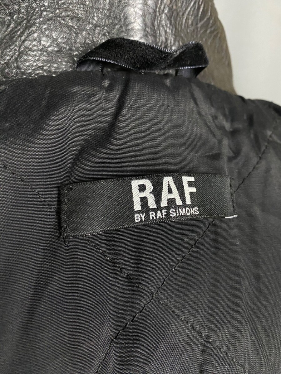 RARE! Raf Simons VTG Men's Black Leather Biker Jacket Size L RARE! Raf Simons VTG Men's Black Leather Biker Jacket Size L
