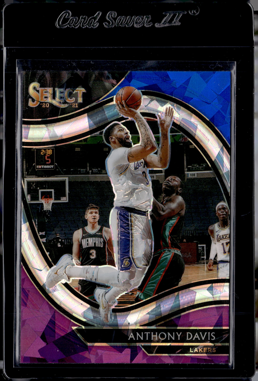 2020-21 Panini Select Anthony Davis #228 Blue White Purple Cracked Ice