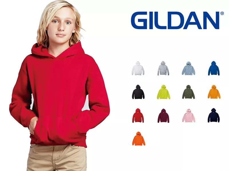 Gildan Heavy Blend YOUTH Hooded Sweatshirt 18500B Sweatshirt Jumpers Soft Hoodie