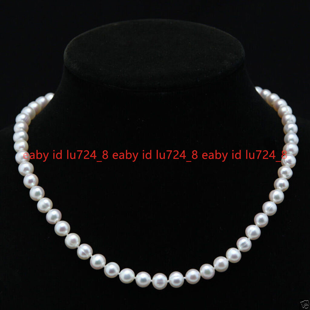 Beautiful 7-8mm Genuine Natural White Freshwater Pearl