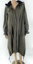 Oska Wool Lined Oversized Khaki Olive Green Hooded Winter Coat Jacket Size 1 M L