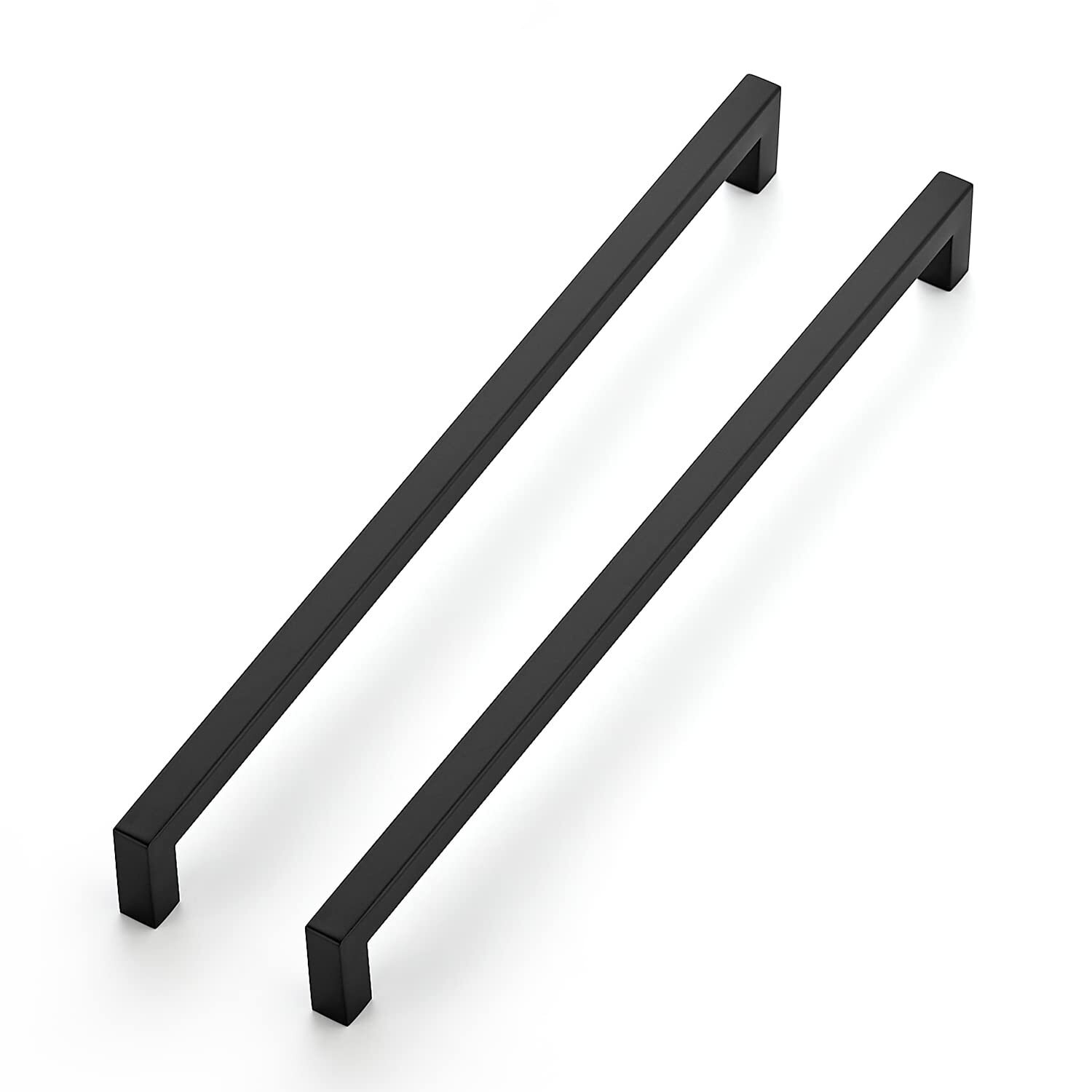 5 Pack Matte Black Square Cabinet Handles 12-3/5 Inch Kitchen Cupboard Hardware
