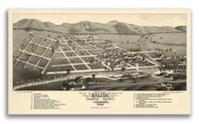 Salida Colorado 1882 Historic Panoramic Town Map - 14x24