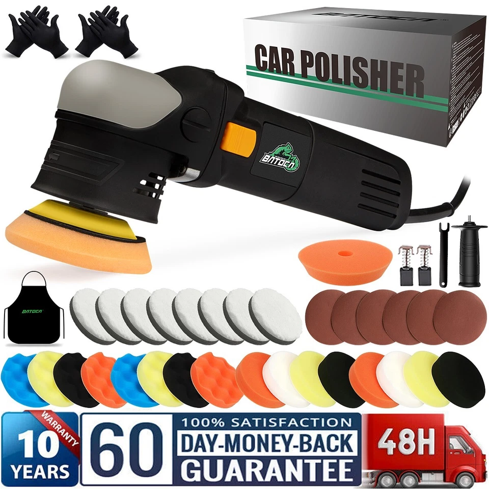 BATOCA Mini Dual Action Car Polisher Buffer 3" Orbital Polishing Machine Corded