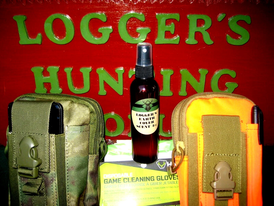 ONE LOGGER'S  COMPACT- CHOICE ORANGE or GREEN CAMO 4oz EARTH COVER SCENT+ GLOVES - Image 4 of 4