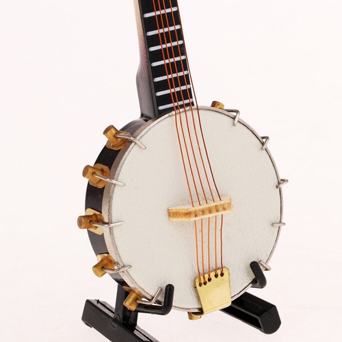 Casa de muñecas miniatura escala 1/6 banjo madera instrumento musical accesorio hecho a mano - Imagen 6 de 8
