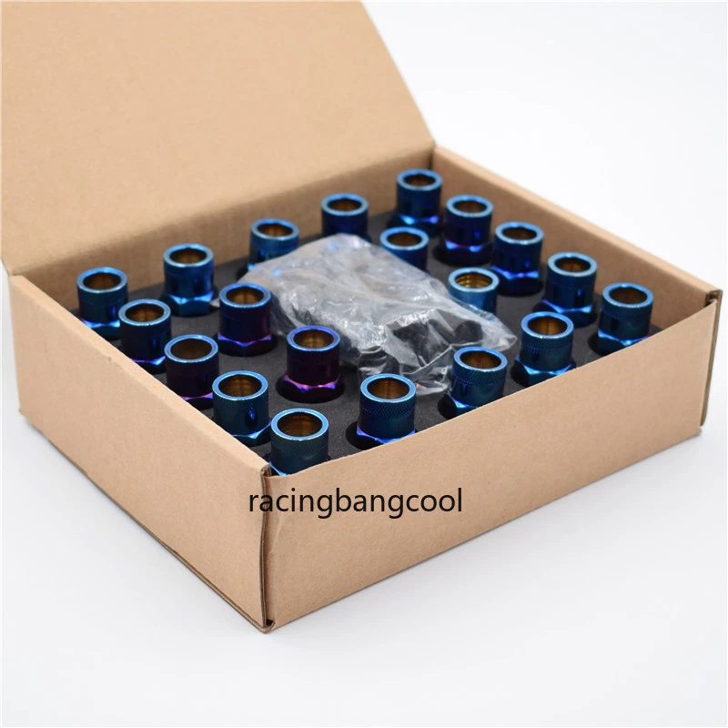 Tuercas de rueda azul tostado M12X1.25 tuercas de rueda tuercas de llanta de rueda con tapas de goma Foto 3 de 4
