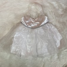 Build a Bear Workshop BABW White Satin Wedding Dress Lace Sparkle 2013 Puffy