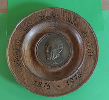 100 Jahre Konrad Adenauer Holzteller mit Zinnplakette - TOP-Zustand - Rarität !!