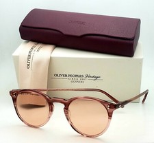 New OLIVER PEOPLES O'malley Eyeglasses OV5183 1648 45-22 18K GP Rose Brown Frame