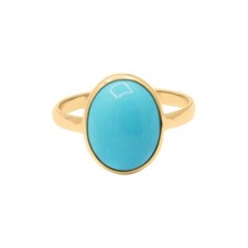 18k Gold Plated Ring Blue Turquoise Ring Handmade Daily wear Ring Gift Ring