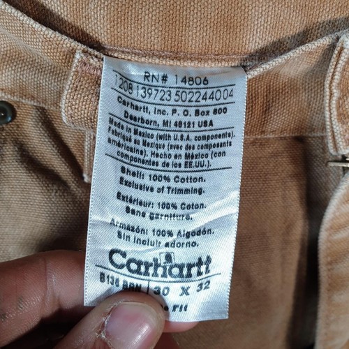 Vintage Carhartt Double Knee Trousers Mens W30 L32 Brown Dungaree Fit Workwear - Picture 5 of 8