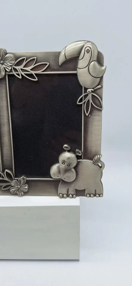 Fetco Child Photo Frame Metal Giraffe Toucan Hippo 2 photos 3 x 4 1/4 - Image 4 of 4