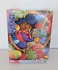 New Springbok 500 Piece Jigsaw Puzzle Yarn Cornucopia Sealed 18" x 23.5" 2022