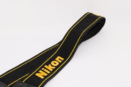 Near MINT Genuine Nikon Camera Neck Shoulder Strap Yellow and Black From Japan - Picture 3 of 11