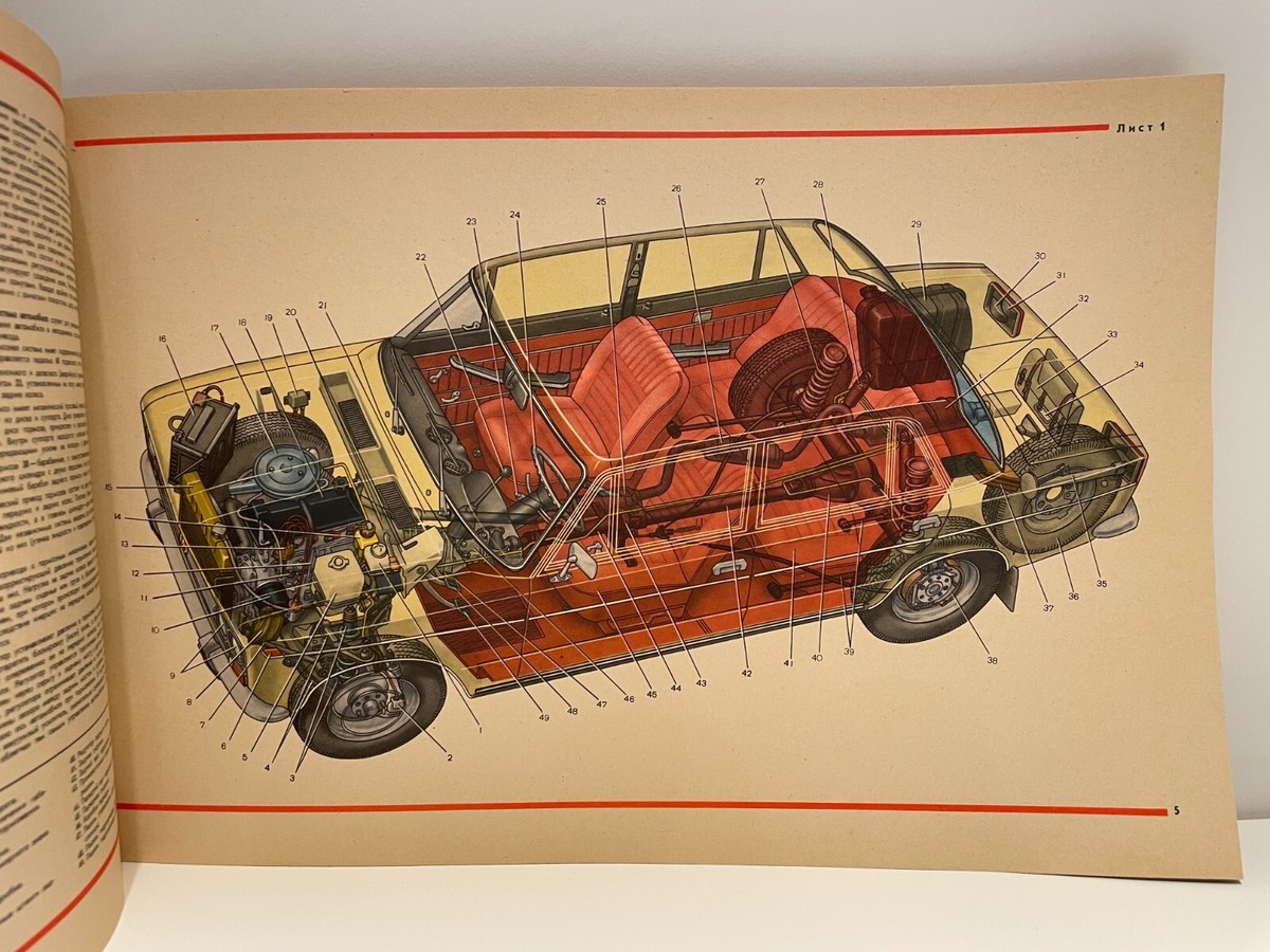 YNWAブック VINTAGE COLORFUL BOOK CAR MANUAL PARTS CATALOG FOR CAR VAZ LADA