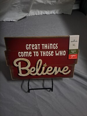 Hallmark Keepsake Decor  Great Things Come To Those Who Believe  Wooden Sign