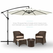 Belleze 10ft Cantilever Umbrella With Cross Base Set Green For Sale Online Ebay