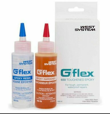 West System 6508 Marine G/Flex 650 8 Ounce Epoxy Kit (2) 4 Oz Bottles 650-8