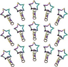 30Pcs Star Shaped Spring Snap Keychain Clip,Metal Swivel Clasp Snap Hook Key Rin
