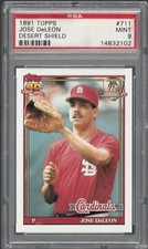 1991 Topps Desert Shield #711 Jose DeLeon St Louis Cardinals PSA 9 Mint 14832102