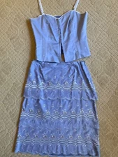 Jill Michelle two piece sun dress size s size 2 baby blue eyeletspaghetti straps