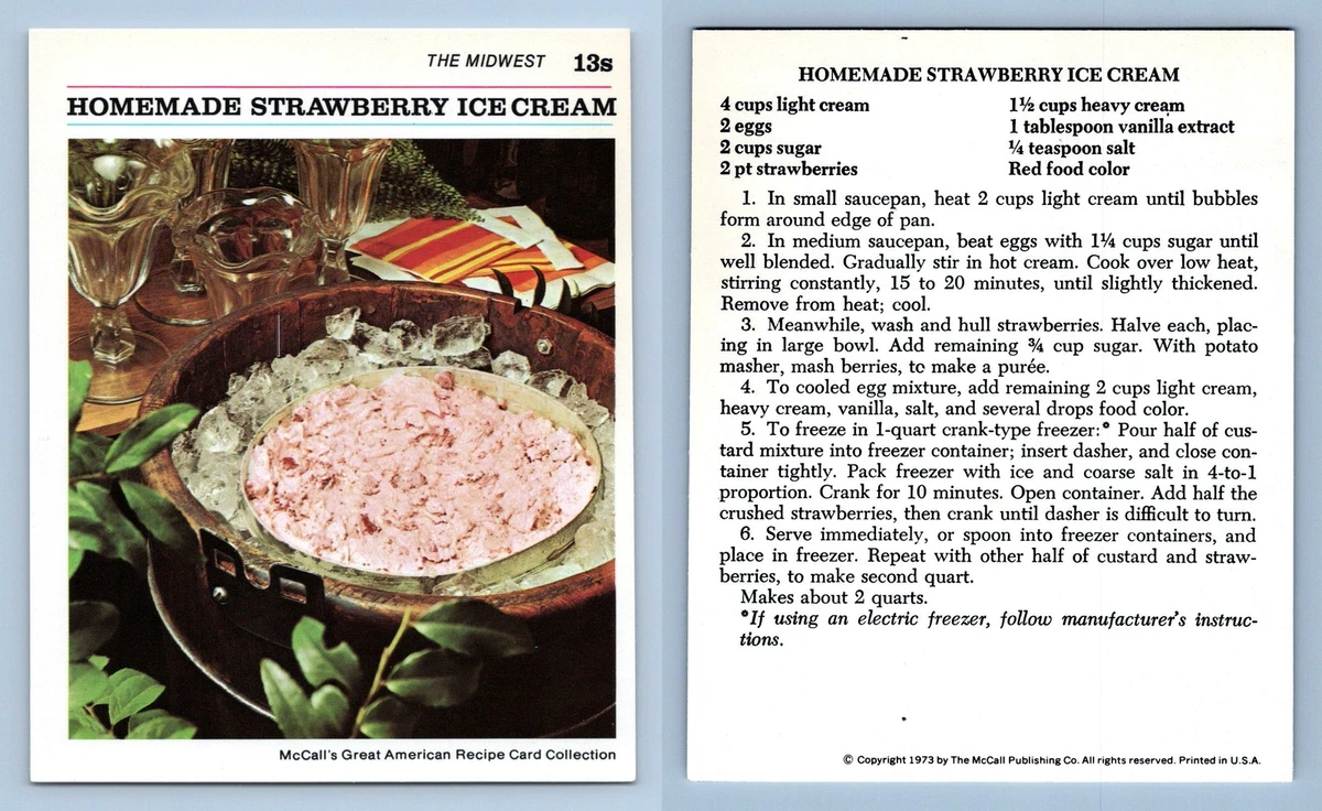 Homemade Strawberry Ice Cream 13S Midwest McCall s Great American