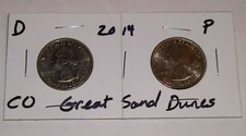  2014 D & P Mint Colorado - Great Sand Dunes Quarters - 2 COIN SET 