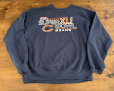 Chicago Bears Super Bowl XLI 41 2007 NFL Football Crew Sweatshirt Size L