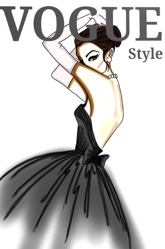 Arte de pared estilo mujer en vestido negro moda lienzo sin marco o impresión de póster - Imagen 3 de 3