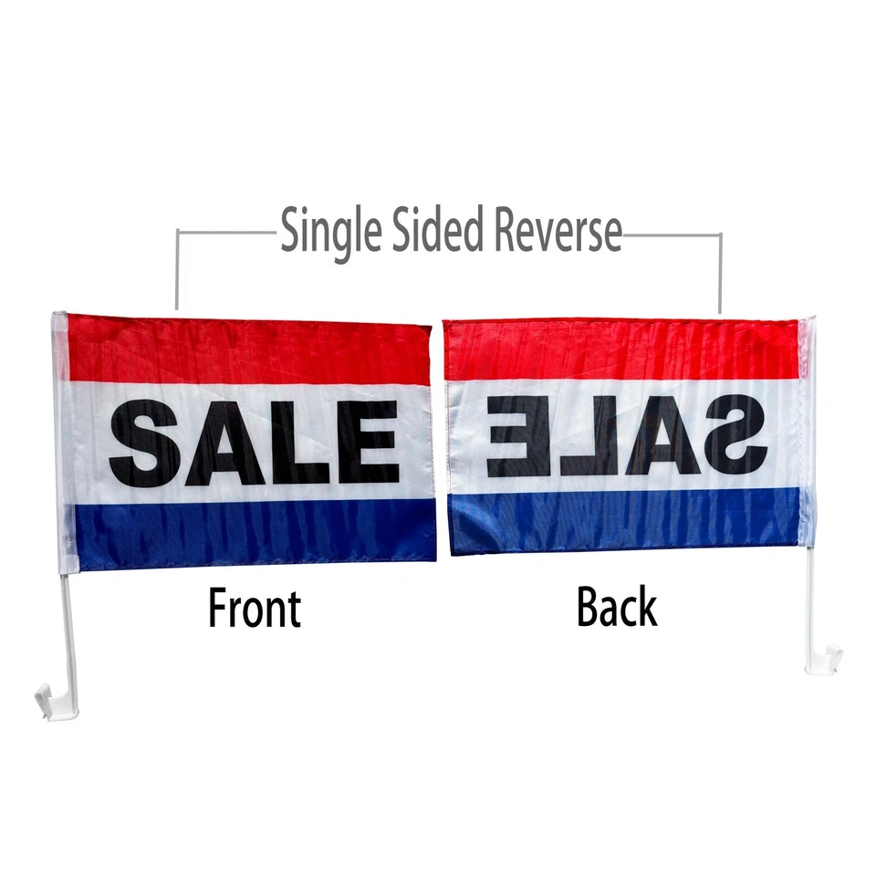12 PACK CAR AUTO DEALER SUPPLIES Window Clip On Flags " SALE " Sale Flag - Image 3 of 4