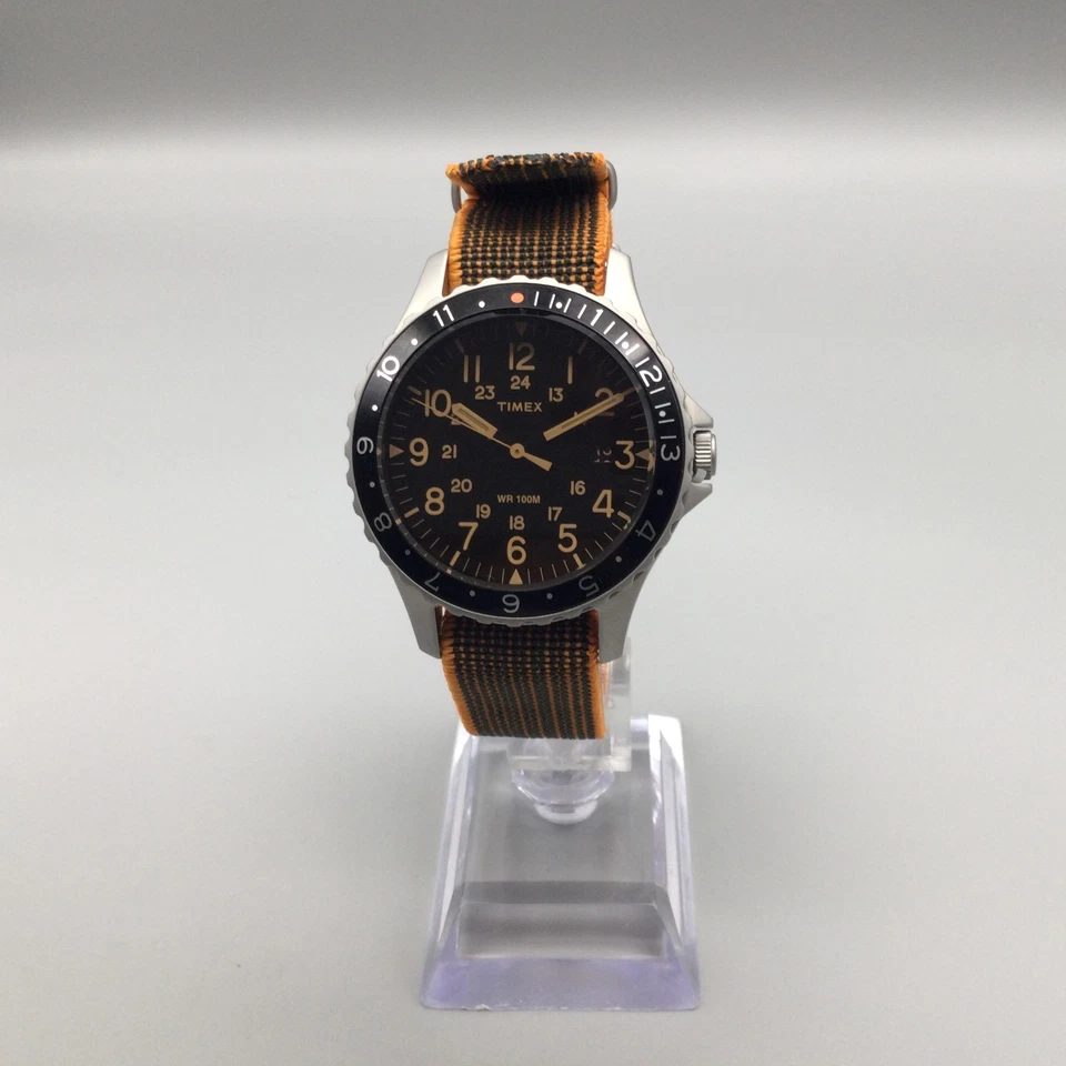 Мужские часы Timex Navi Ocean TW2R31500WSB 38 мм серебристый черный циферблат нейлоновый ремешок - Изображение 2 из 4