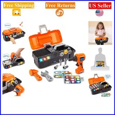 Drill  Learn Toolbox for Toddlers 2-5 , Orange, Educational Toy