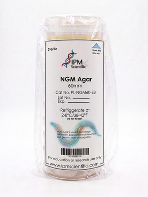 NGM Agar 60mm 10pk, IPM Scientific, sterile, c.elegans