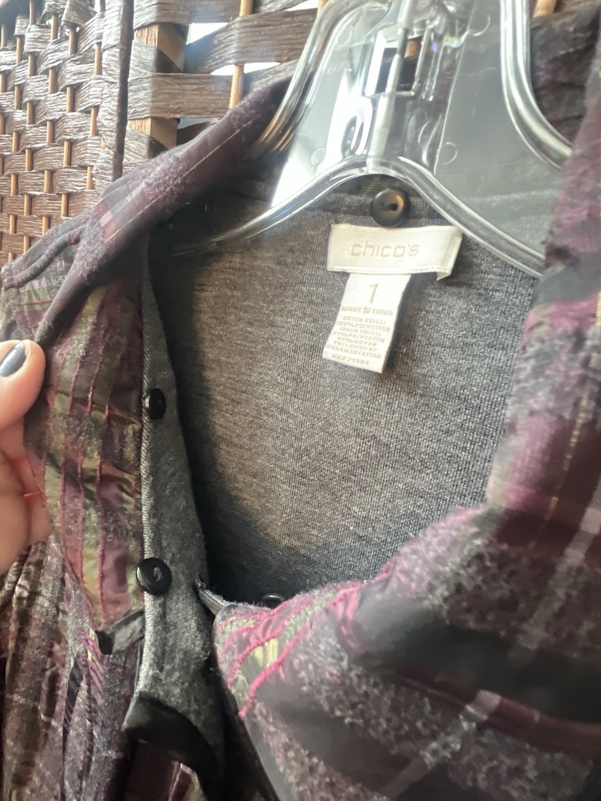 Chicos Plaid Button Jacket - image 6