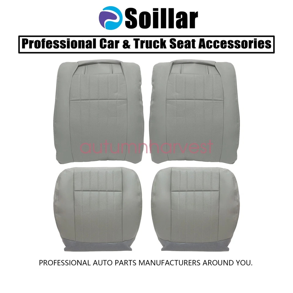 Серый перфорированный кожаный чехол на сиденье с обеих сторон для Chevy Impala SS 1994 1995 1996 годов выпуска - Изображение 2 из 4