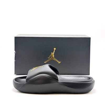 *NEW* Men Jordan Franchise Slides Sandals BLACK / METALLIC GOLD (HF3263 007)  