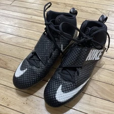 NIKE Strike Pro High Top Cleats Football Shoes Men 13 Black White Sports 2016