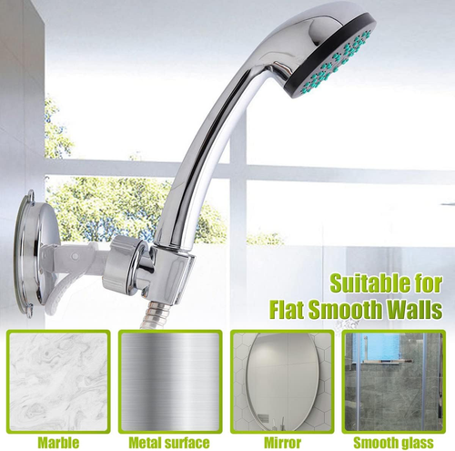Adjustable Shower Head Holder Suction Cup Handheld Showerhead Wall Mount Bracket - Picture 6 of 20