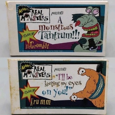 Vtg 1995 Nickelodeon Aaahh Real Monsters Double Sided Flip Book #1 & #2 Full Set