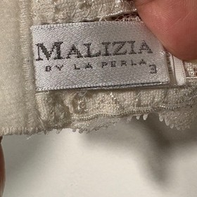 VTG Malizia by La Perla Ivory Silk Lace Underwire Full Coverage Bra Size 36D