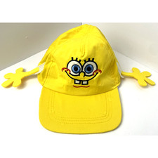 NICKELODEON 2011 YELLOW Cap Stretch SPONGE BOB SQUARE PANTS HAT CHILDs 4 NWT
