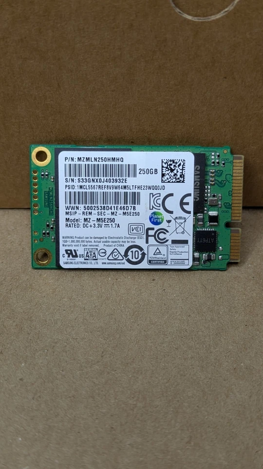 Samsung 850 EVO 250GB mSATA SSD – MZ-M5E250 – 3D V-NAND – Tested & Working - Image 2 of 2