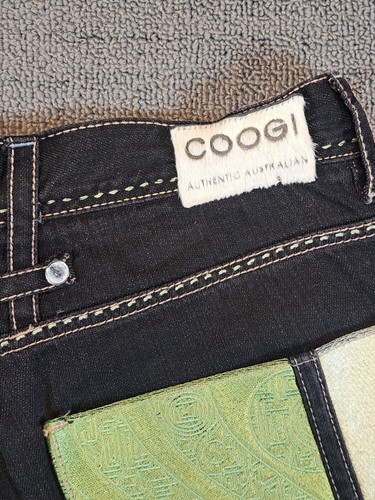 Coogi Long Denim Shorts Black Embroidered Mens Sz 34 Baggy Skater Y2K Button Fly - Picture 10 of 11