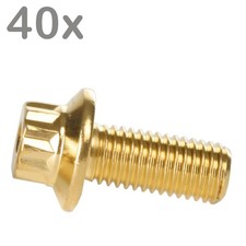 40  Felgenschrauben M7x16 Edelstahl goldlook ...