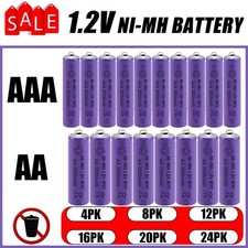 AA AAA Rechargeable Batteries Battery 2000mAh 1.2V Power Charger Lot US NEW