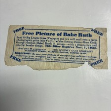 1933 Goudey Baseball Wachsverpackung Vintage Werbung kostenloses Bild Babe Ruth