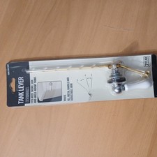 Everbilt Universal Mount Brass Toilet Tank Lever in White and Chrome